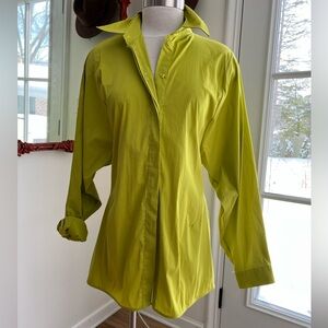 Insight chartreuse, cotton blouse, tunic size medium